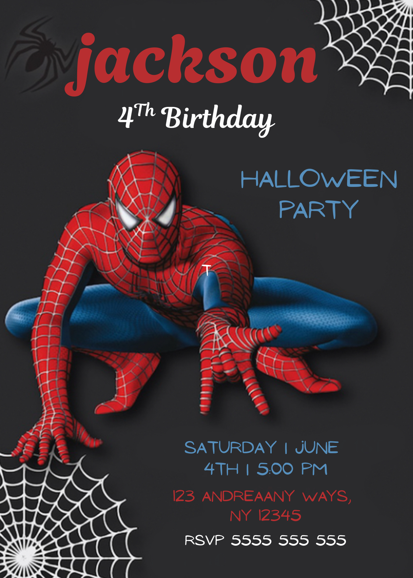 Editable Spiderman Halloween Invite - CreativeRino