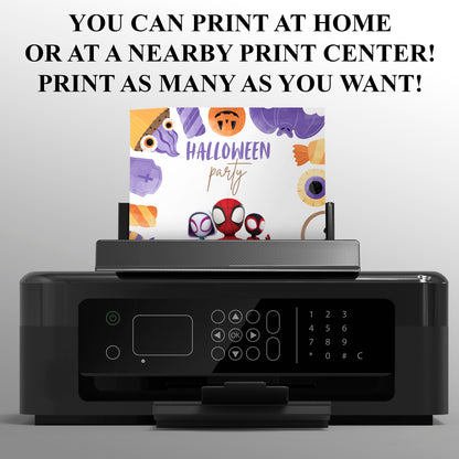 Editable Spidey and his Friends Halloween Invite - CreativeRino