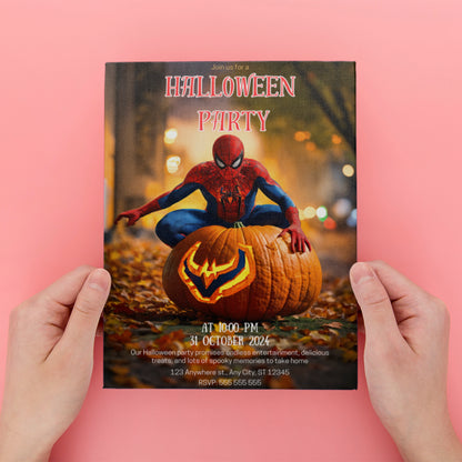 Editable Spidey Halloween Invitation - CreativeRino