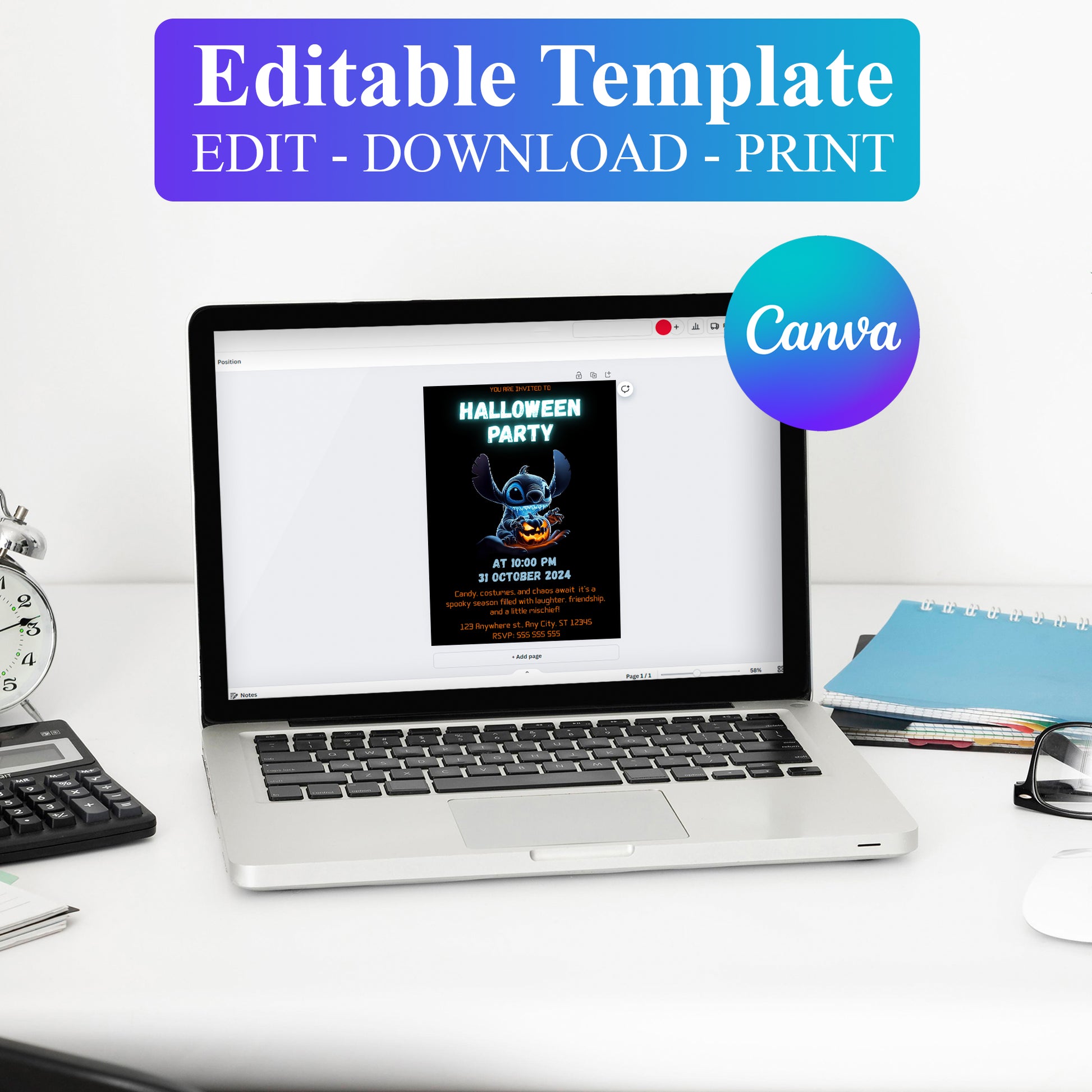 Stitch Halloween Party Invitation - CreativeRino