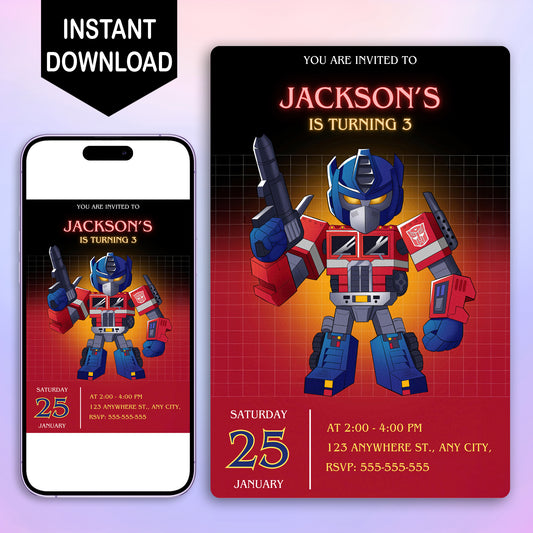 Transformers One Birthday Invitation Template - CreativeRino
