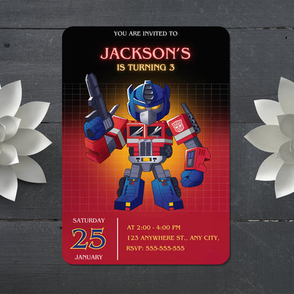 Transformers One Birthday Invitation Template - CreativeRino