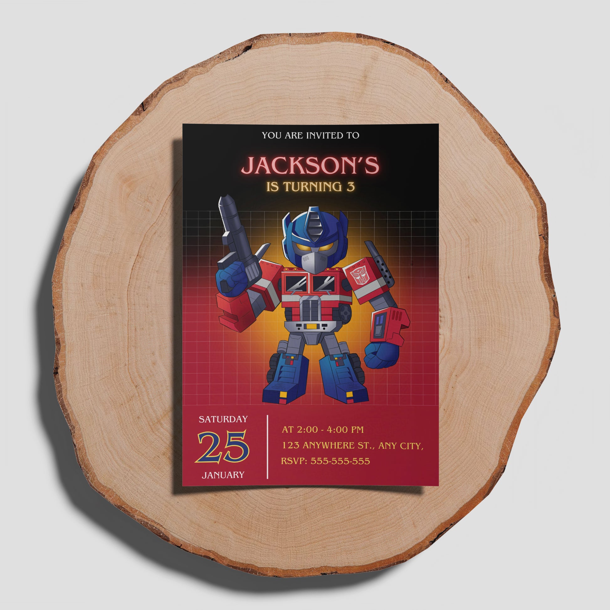 Transformers One Birthday Invitation Template - CreativeRino