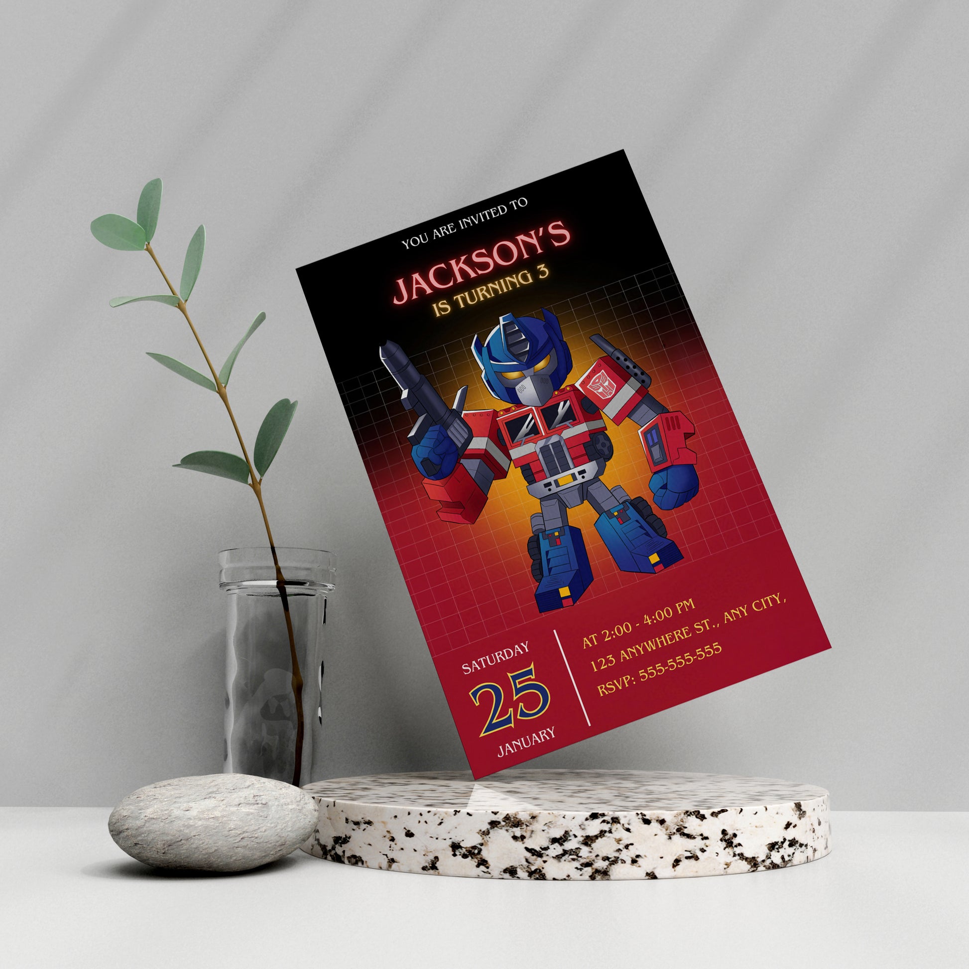 Transformers One Birthday Invitation Template - CreativeRino