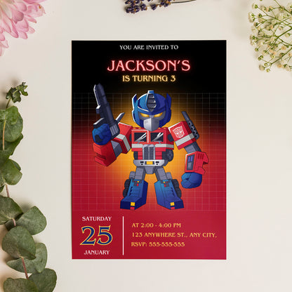 Transformers One Birthday Invitation Template - CreativeRino