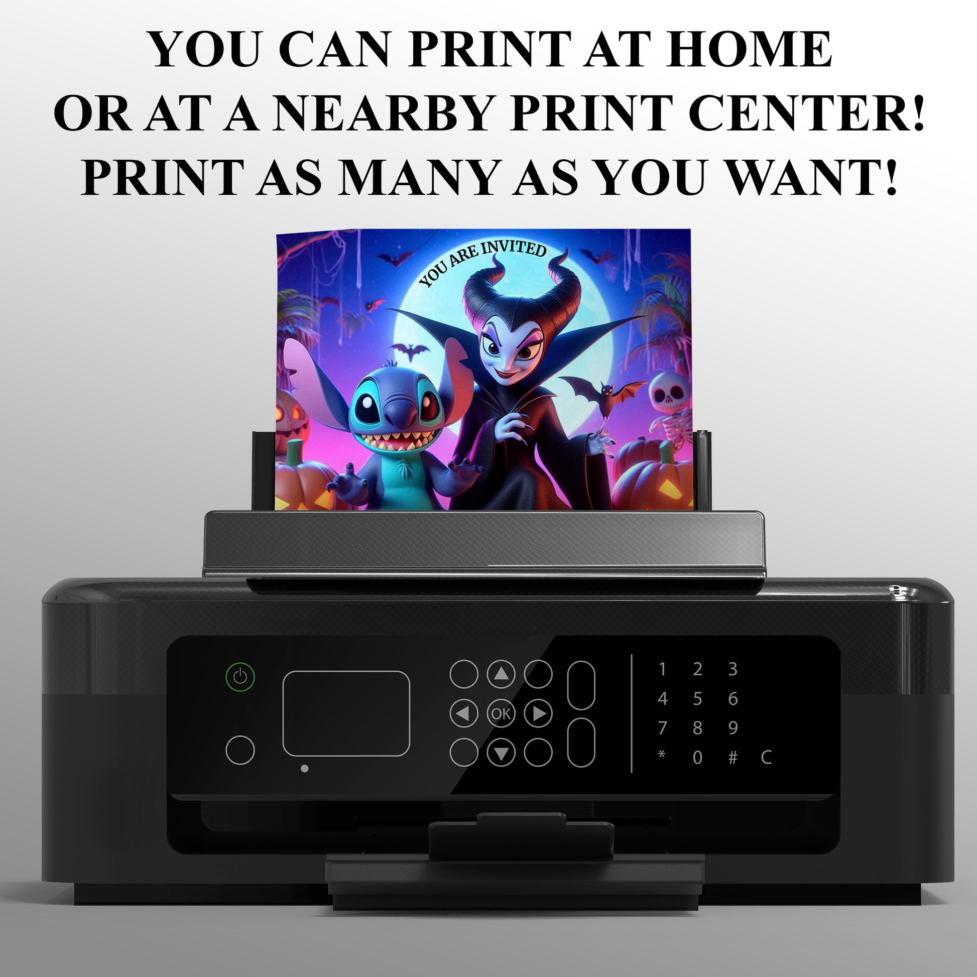 Stitch Halloween Birthday Party Invitation - CreativeRino