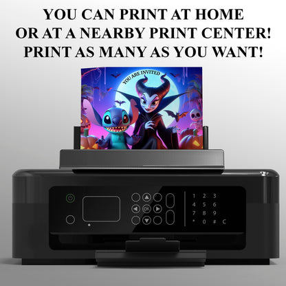 Stitch Halloween Birthday Party Invitation - CreativeRino