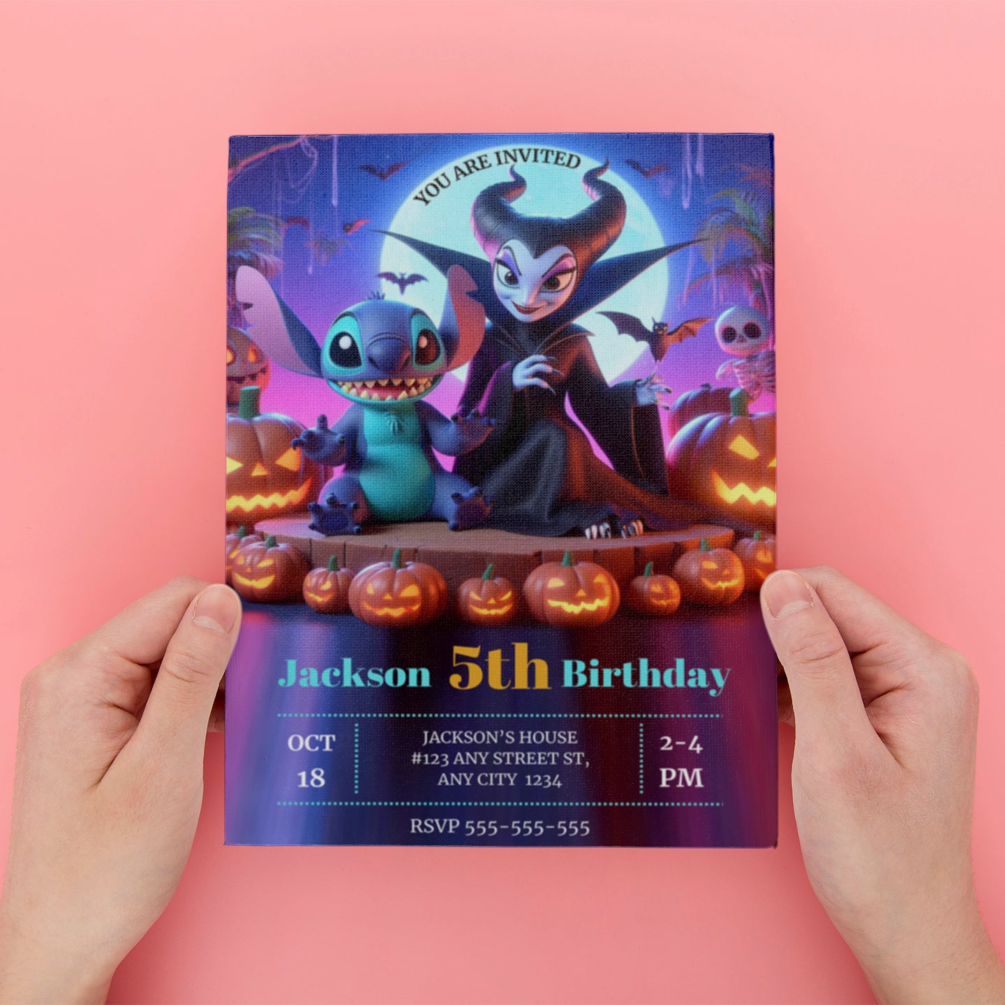Stitch Halloween Birthday Party Invitation - CreativeRino