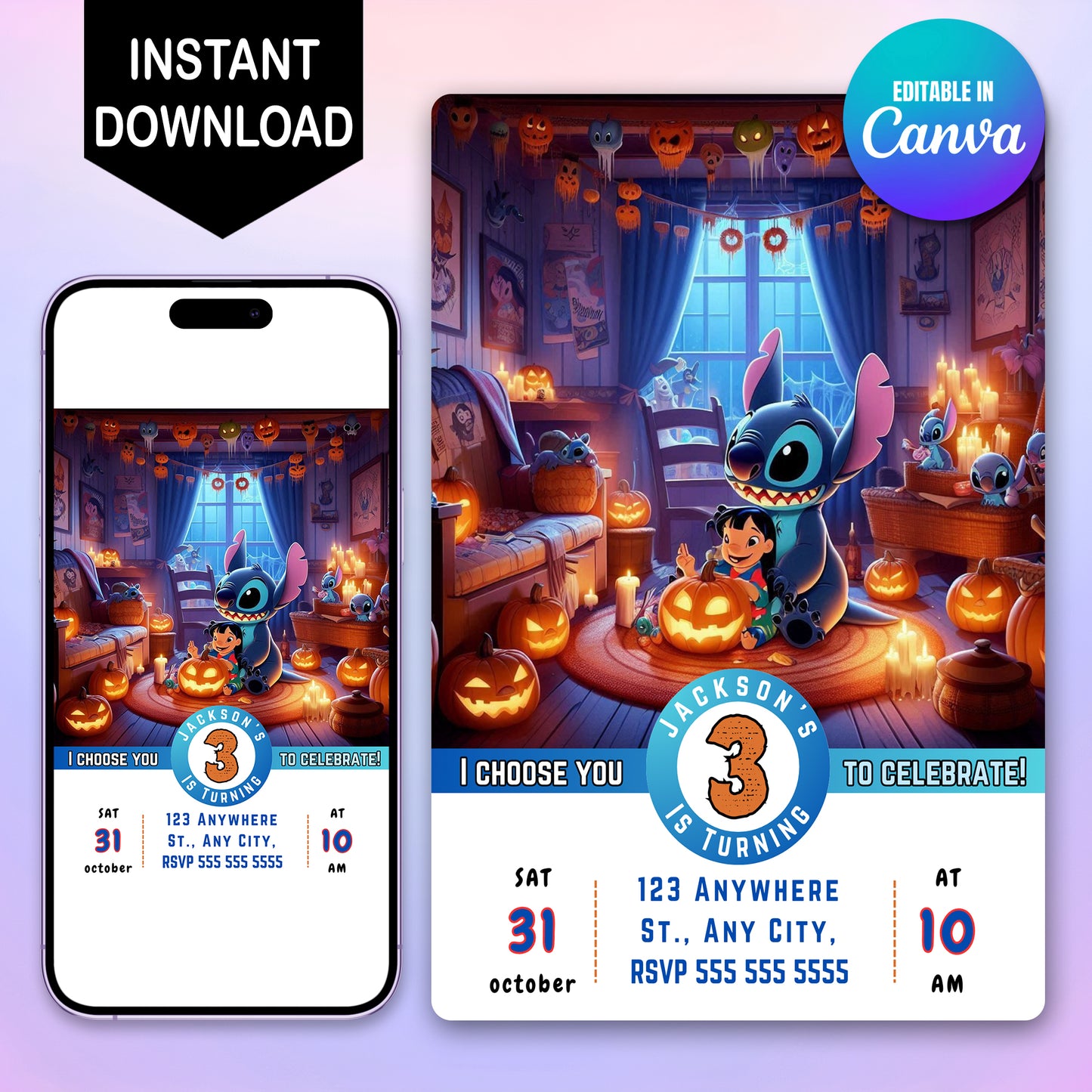 Lilo and Stitch Halloween Party Invitation - CreativeRino