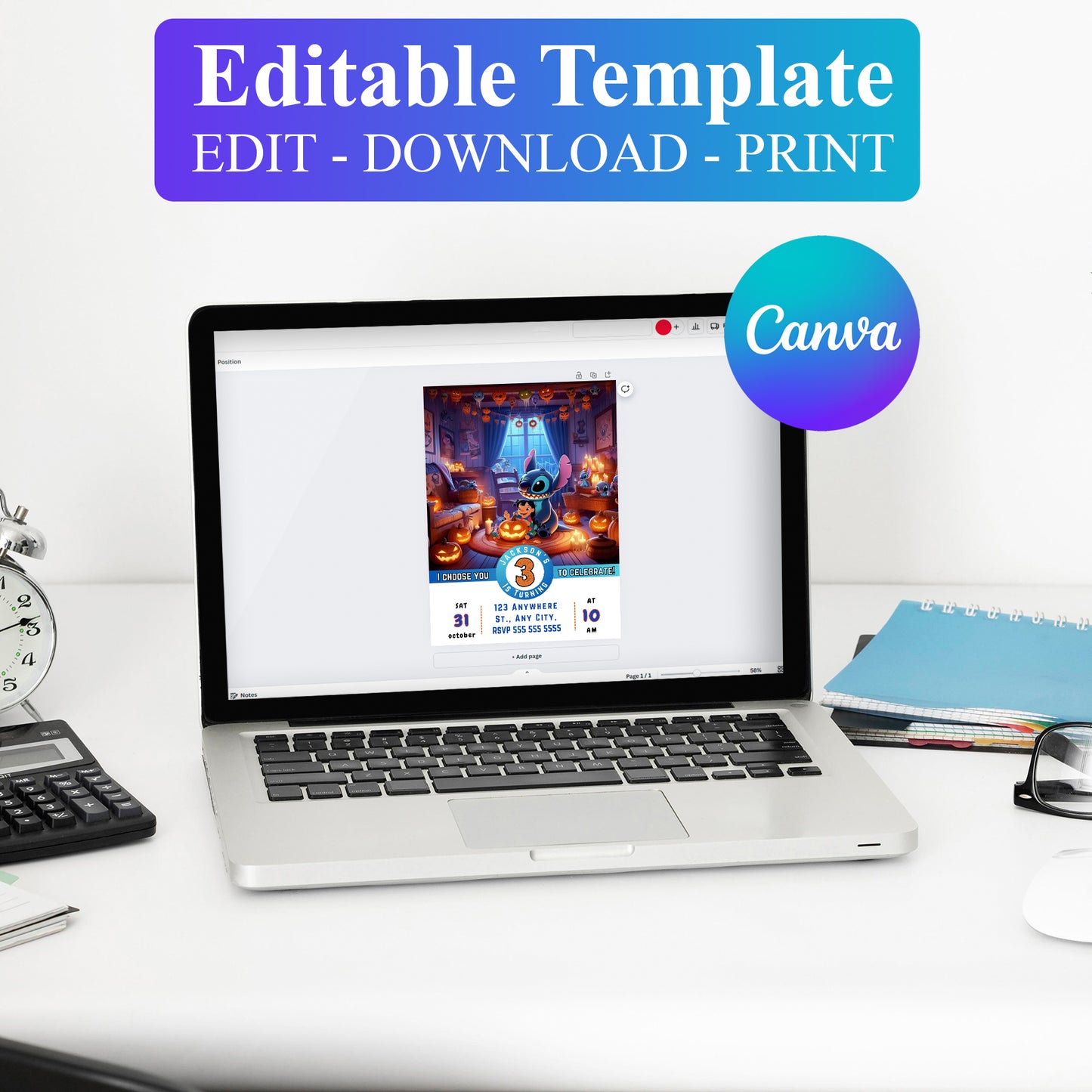 Lilo and Stitch Halloween Party Invitation - CreativeRino