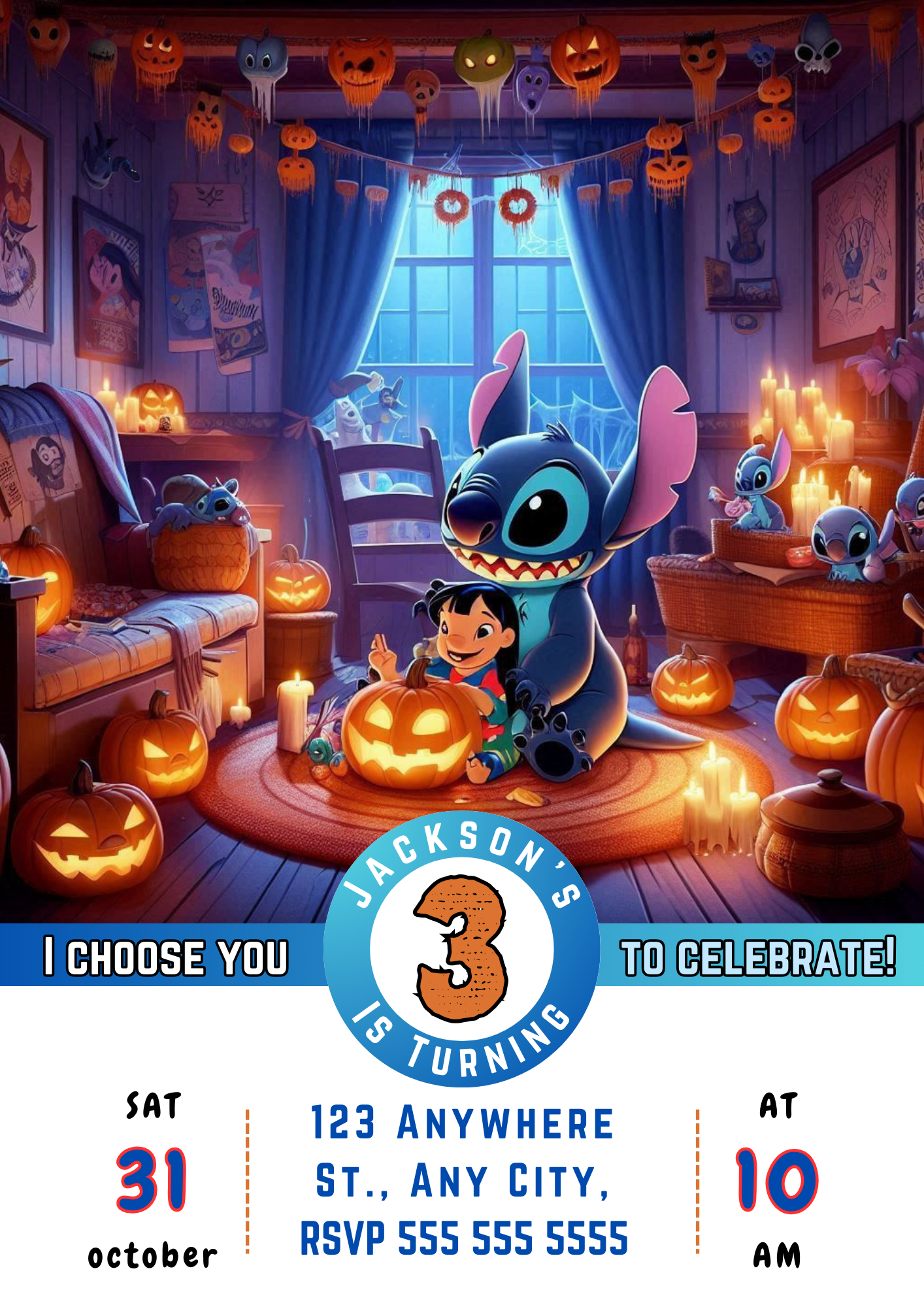 Lilo and Stitch Halloween Party Invitation - CreativeRino