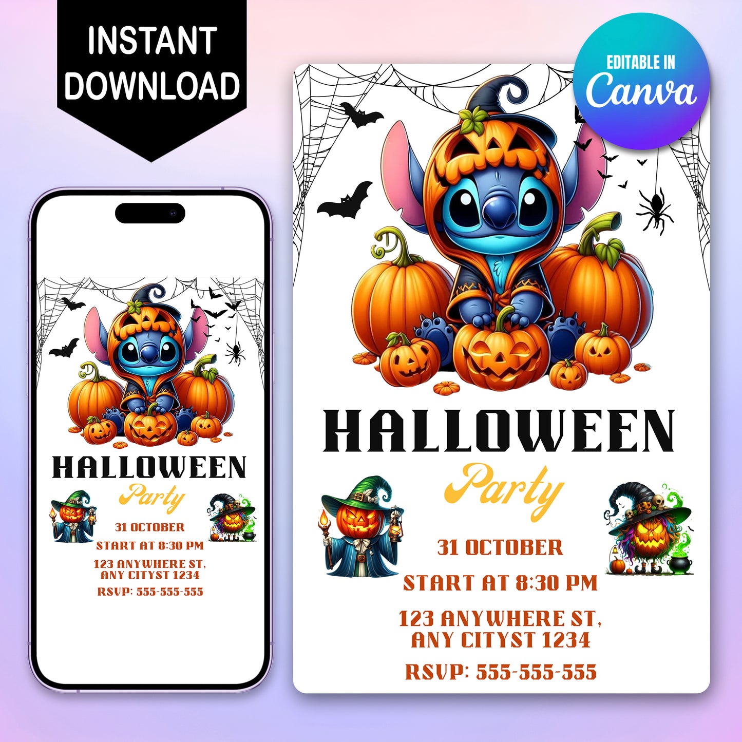 Pumpkin Stitch Halloween Party Invitation - CreativeRino