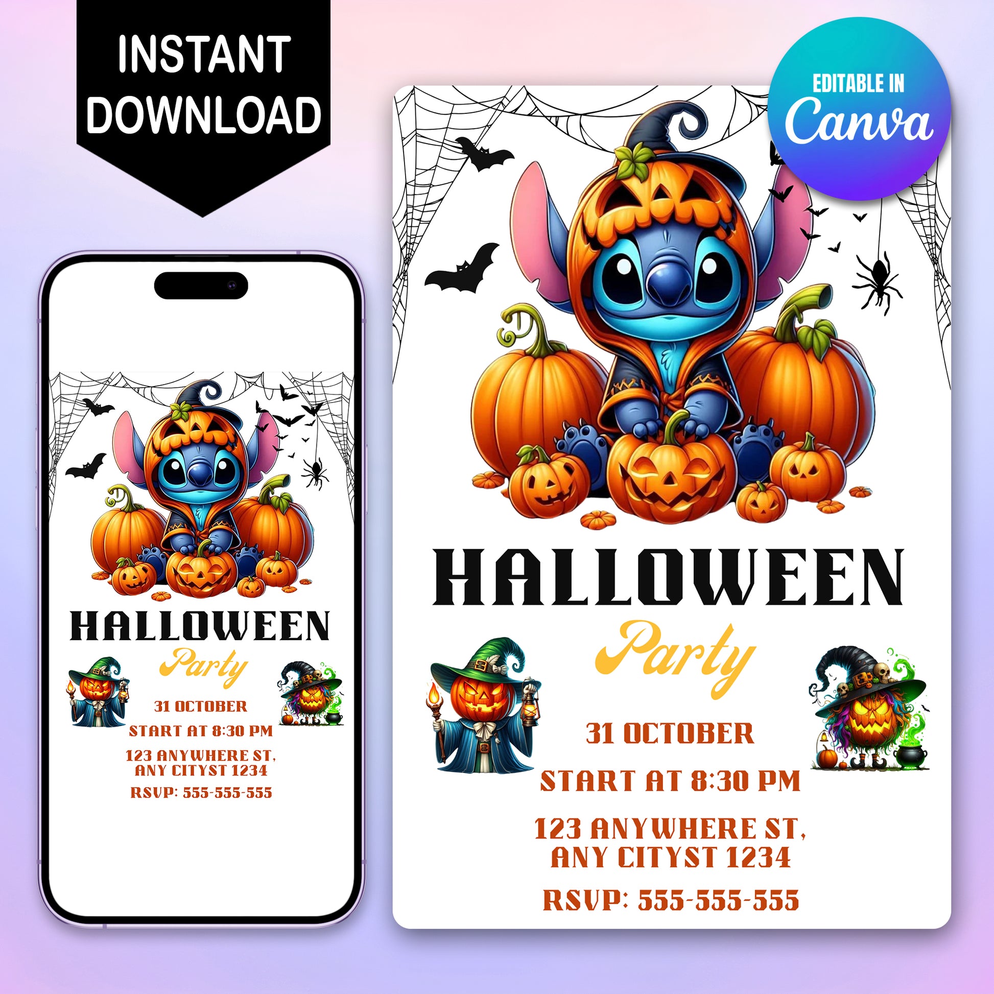 Pumpkin Stitch Halloween Party Invitation - CreativeRino