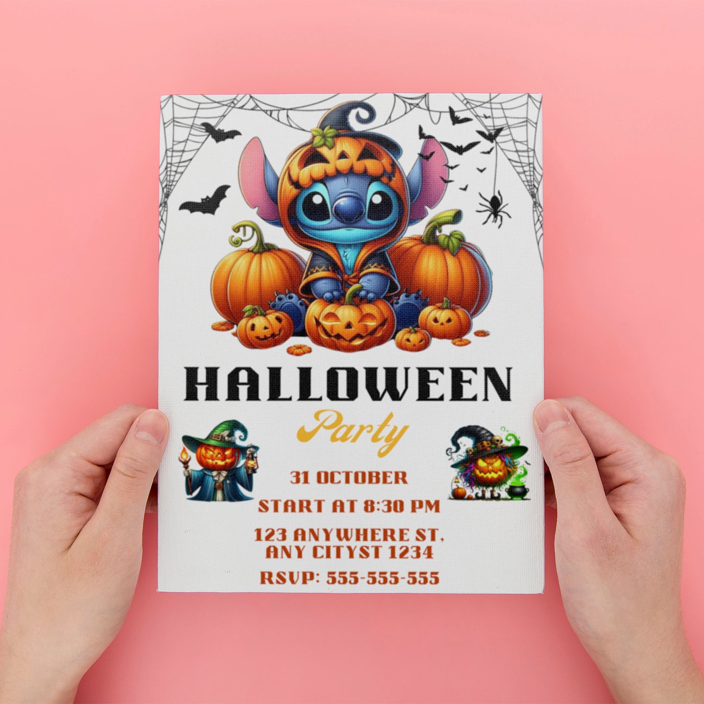 Pumpkin Stitch Halloween Party Invitation - CreativeRino
