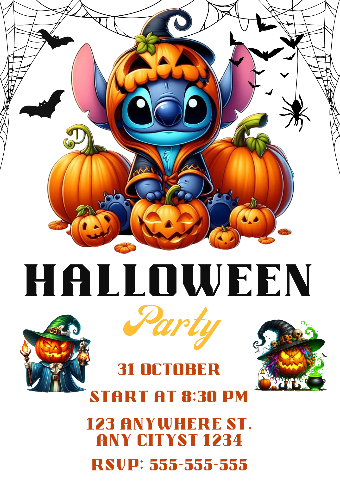 Pumpkin Stitch Halloween Party Invitation - CreativeRino