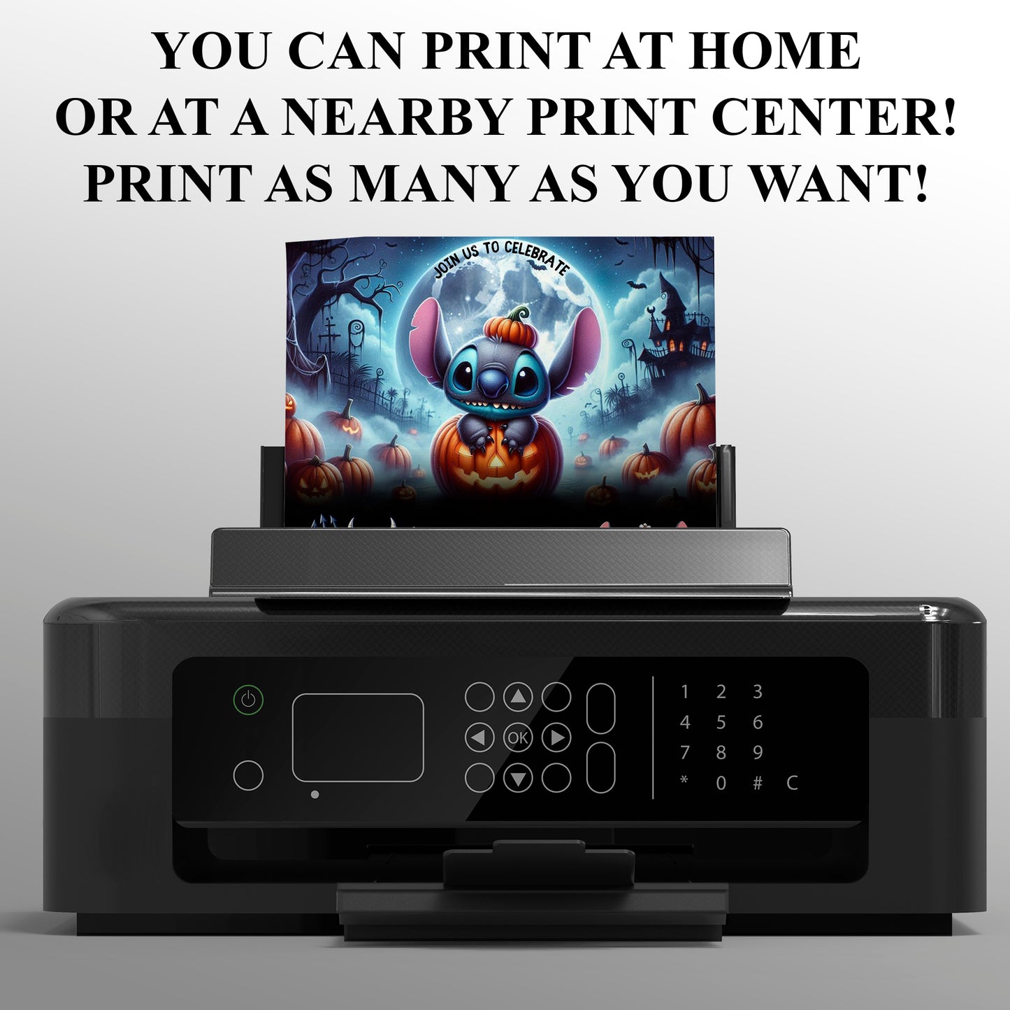 Pumpkin Stitch Halloween Birthday Party Invitation - CreativeRino