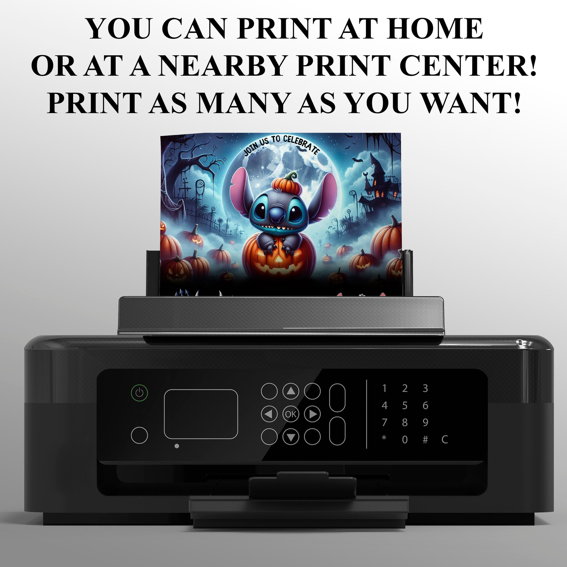 Pumpkin Stitch Halloween Birthday Party Invitation - CreativeRino