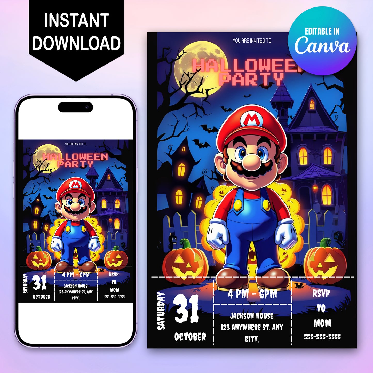Mario Halloween Invitation - CreativeRino