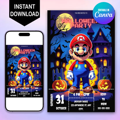 Mario Halloween Invitation - CreativeRino