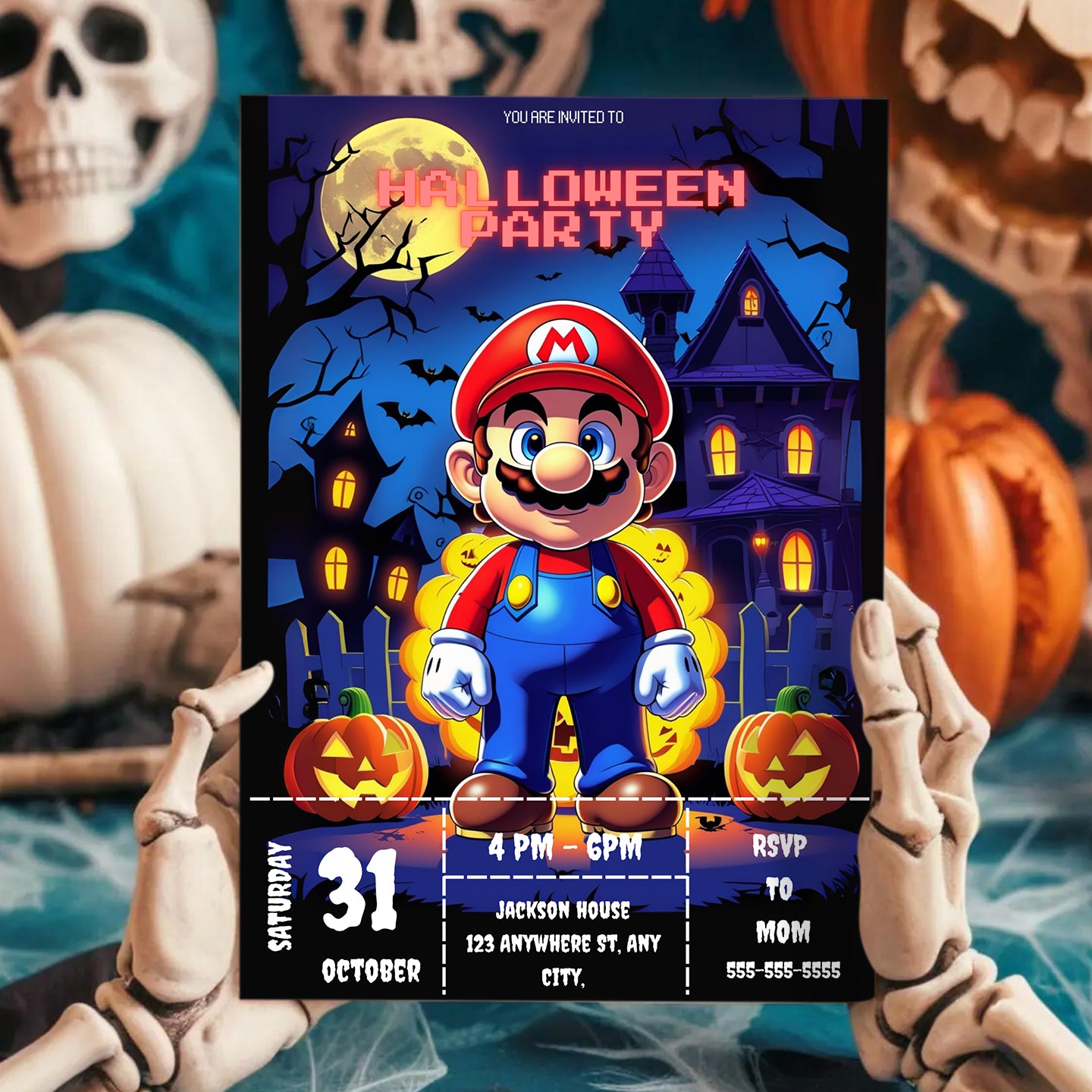 Mario Halloween Invitation - CreativeRino