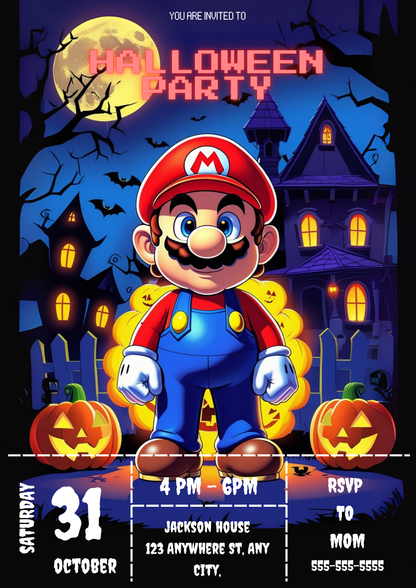 Mario Halloween Invitation - CreativeRino