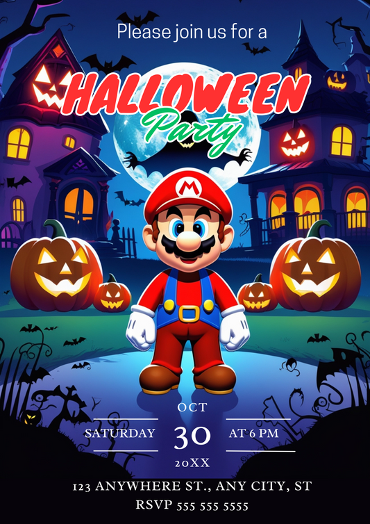 Super Mario Halloween Invitation - CreativeRino