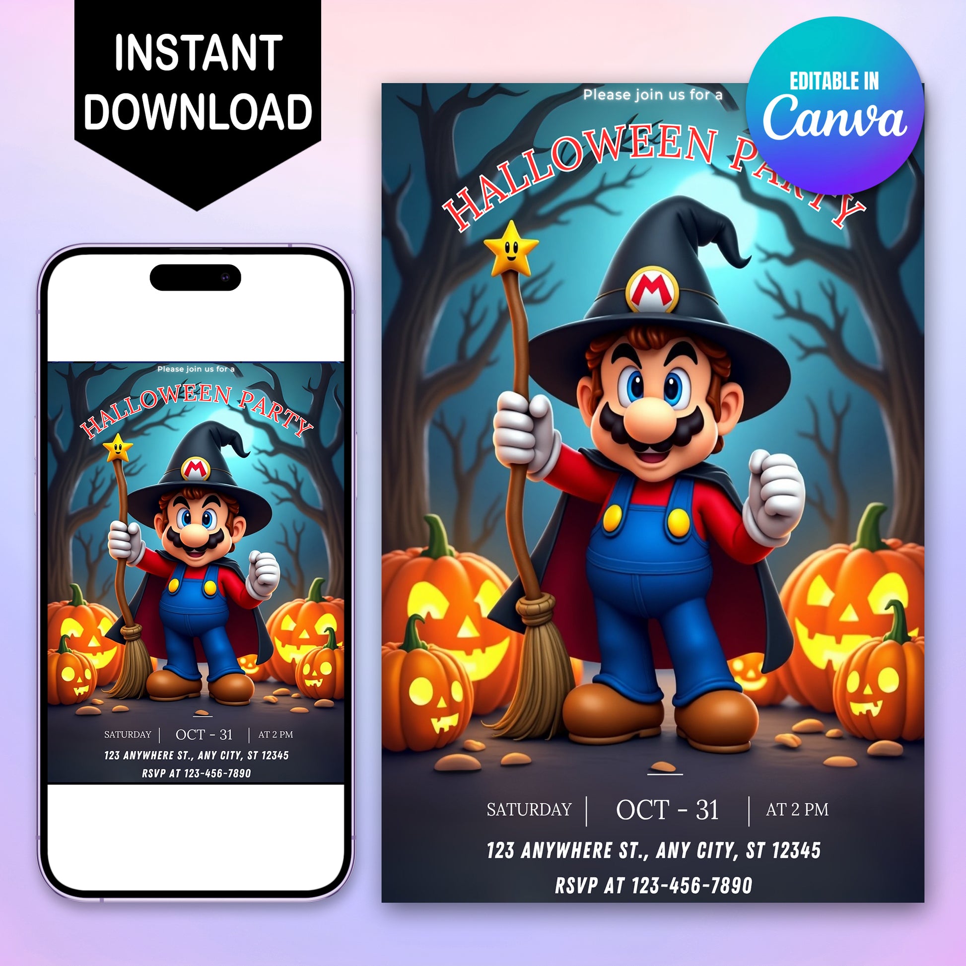 Super Mario Halloween Party Invitation - CreativeRino