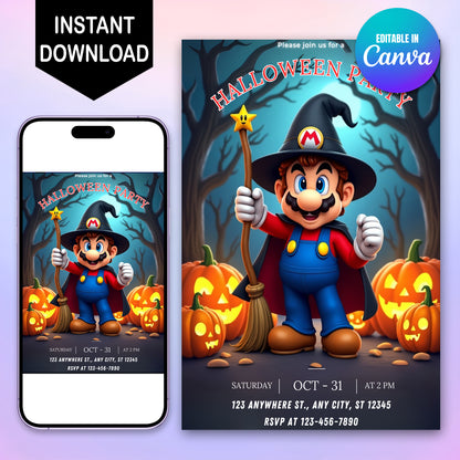 Super Mario Halloween Party Invitation - CreativeRino