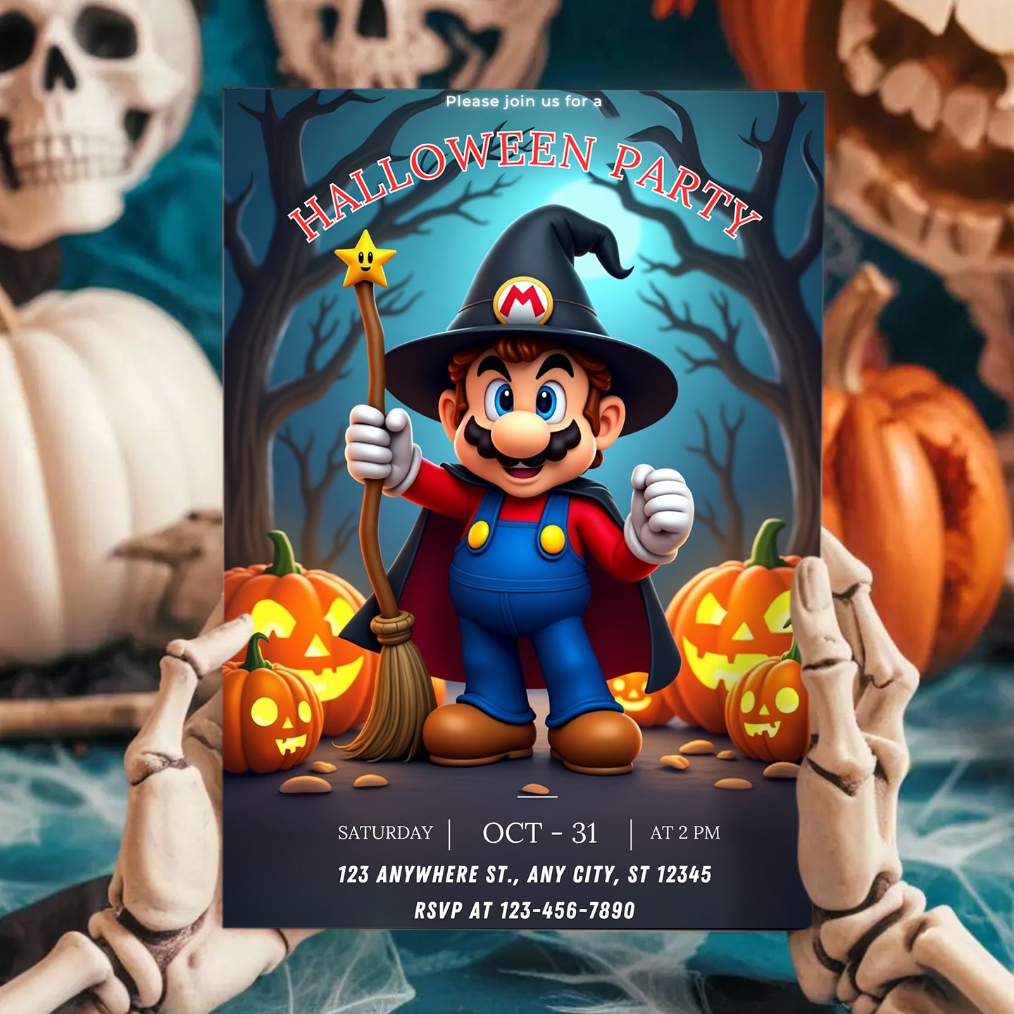 Super Mario Halloween Party Invitation - CreativeRino