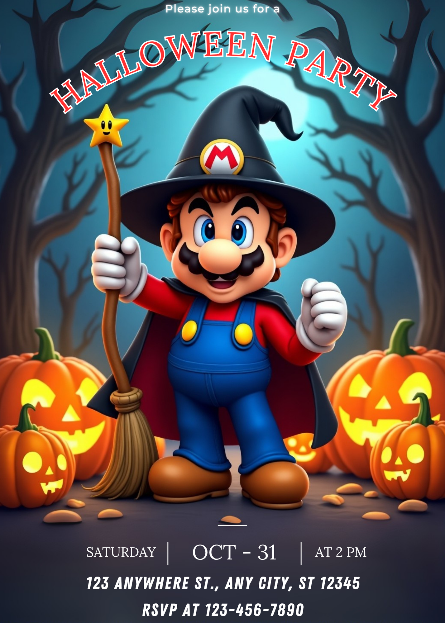 Super Mario Halloween Party Invitation - CreativeRino