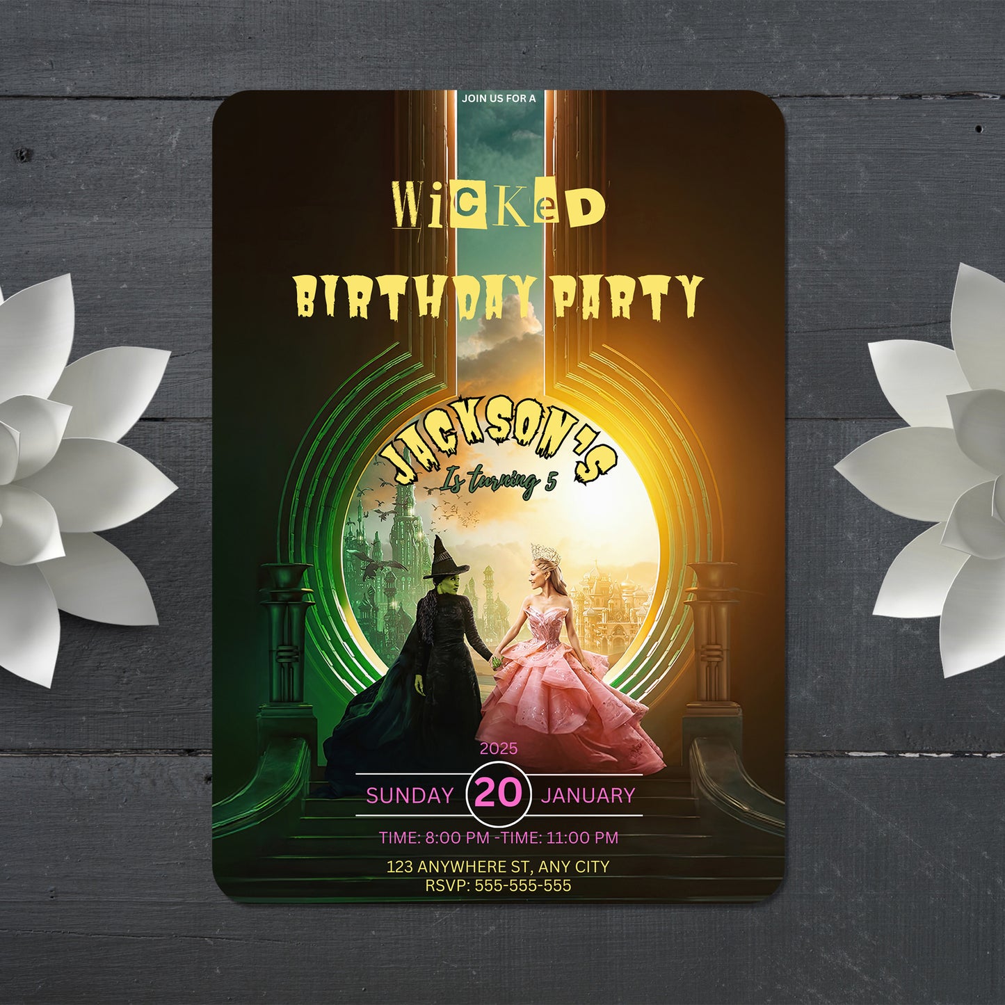 Wicked Birthday Invitation Template - CreativeRino