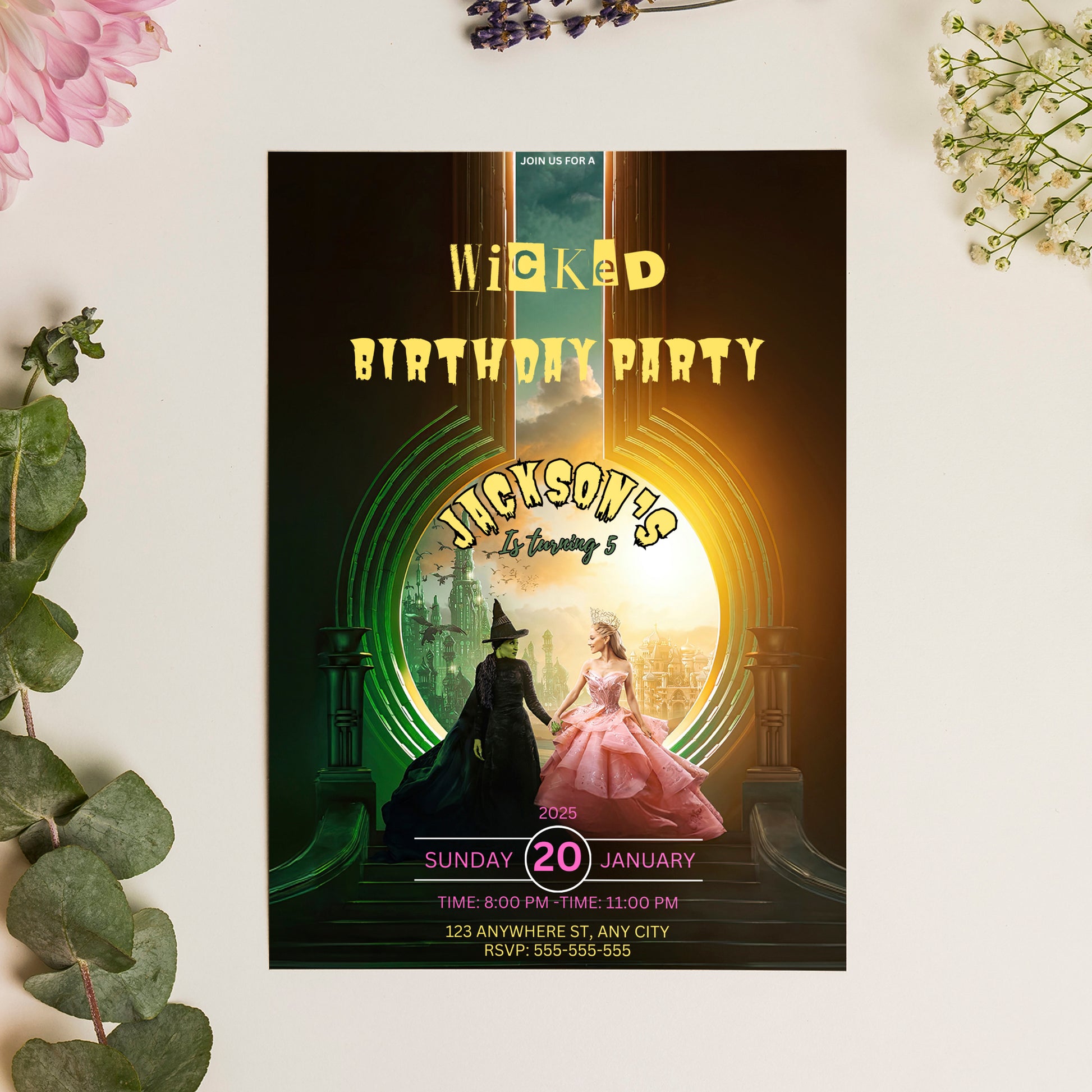 Wicked Birthday Invitation Template - CreativeRino