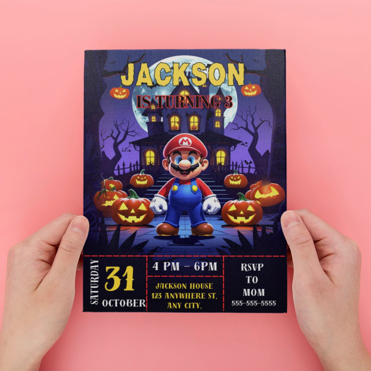 Mario Bros Halloween Invitation - CreativeRino