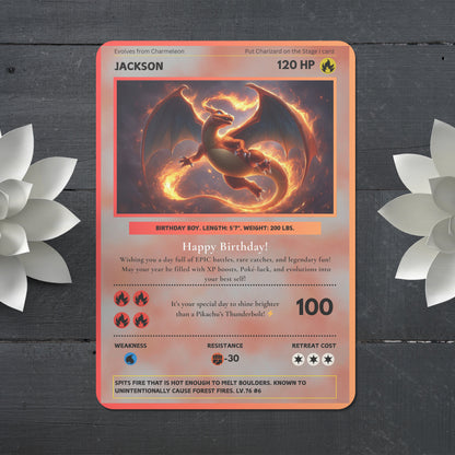 Editable Charizard Birthday Card Invitation - CreativeRino