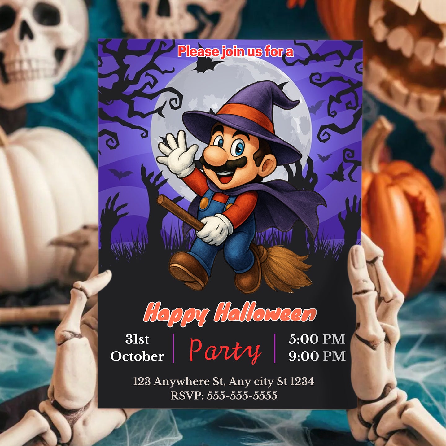 Super Mario Halloween Invite - CreativeRino