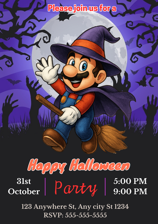 Super Mario Halloween Invite - CreativeRino