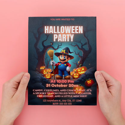 Spooky Super Mario Halloween Party Invitation - CreativeRino