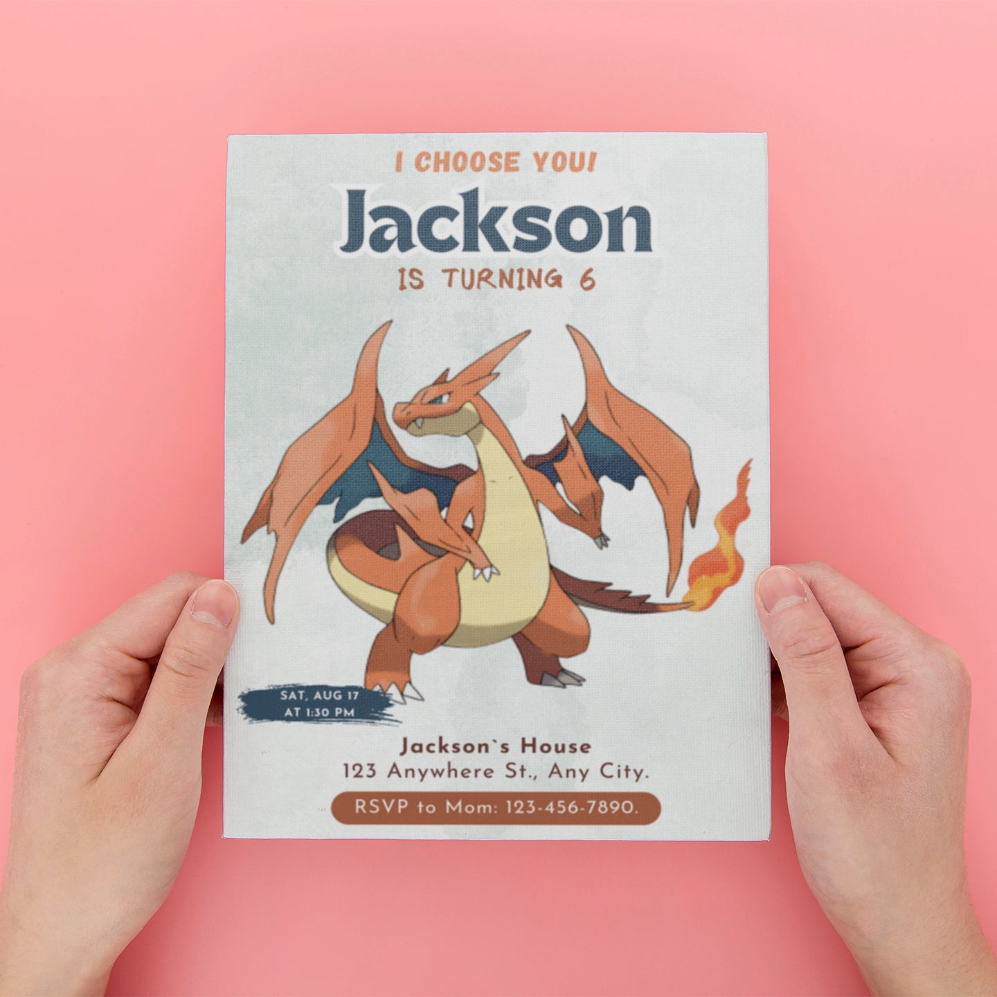 Printable Charizard Pokemon Birthday Party Invitation - CreativeRino