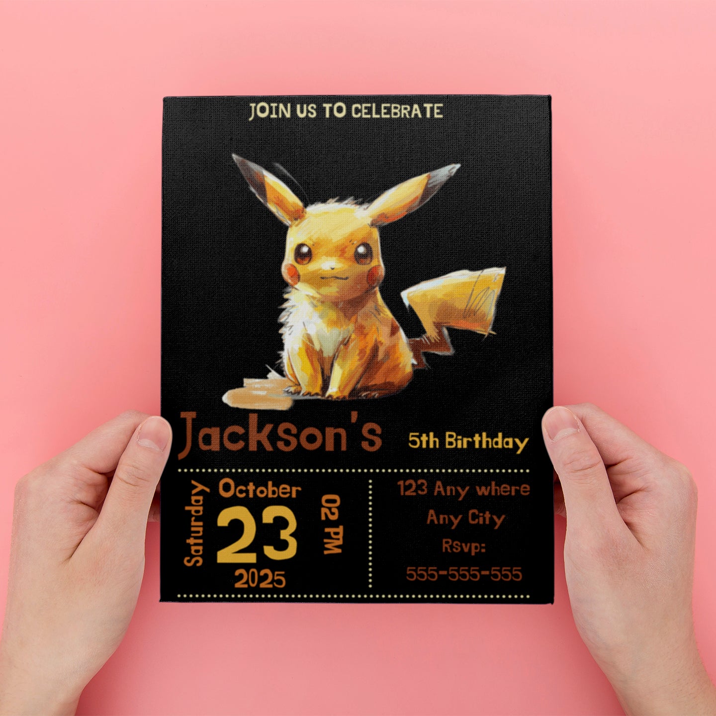Editable Pikachu Birthday Party Invitation - CreativeRino
