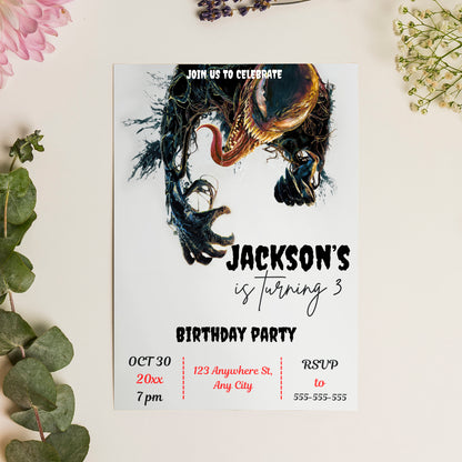 Venom The Last Dance Birthday Invitation Template - CreativeRino
