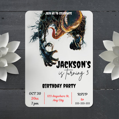 Venom The Last Dance Birthday Invitation Template - CreativeRino