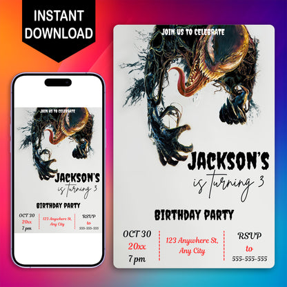 Venom The Last Dance Birthday Invitation Template - CreativeRino