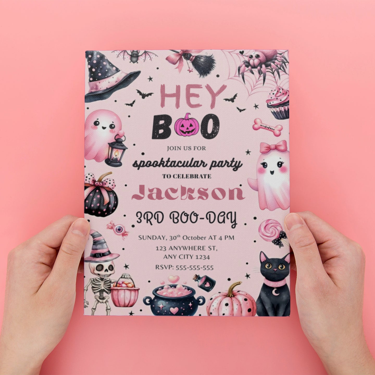 Editable Halloween Birthday Invitation Template - CreativeRino