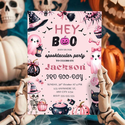 Editable Halloween Birthday Invitation Template - CreativeRino