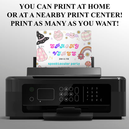 Editable Groovy Halloween Birthday Invitation - CreativeRino