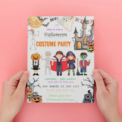 Editable Halloween Costume Party Invitation - CreativeRino