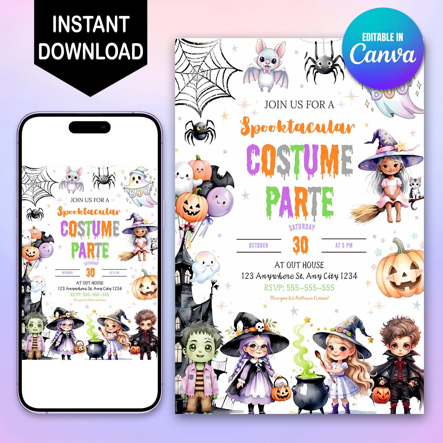 Halloween Costume Party Invitation Template - CreativeRino