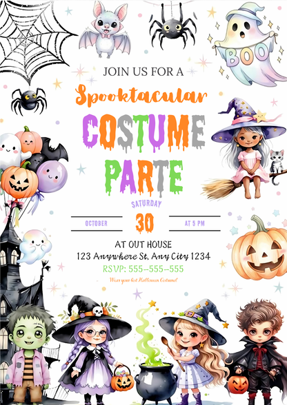 Halloween Costume Party Invitation Template - CreativeRino