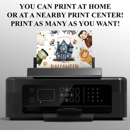 Editable Halloween Costume Party Invitation Halloween Birthday Invitation - CreativeRino