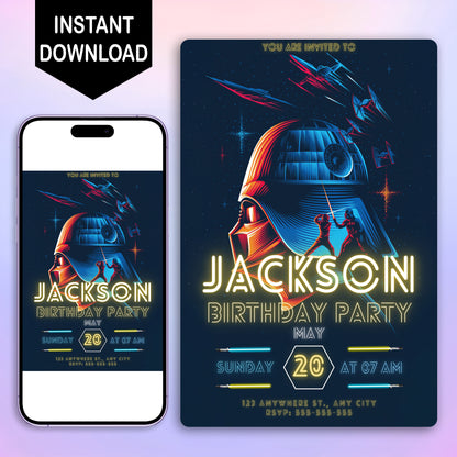 Star Wars Birthday Invitation Template - CreativeRino